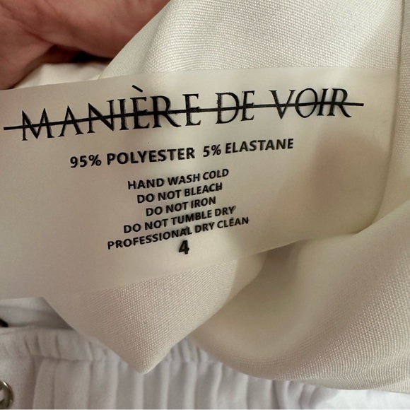 Manière De Voir Womens Pleated Mini Skirt with Laced Side Tie White 4 - Picture 8 of 12